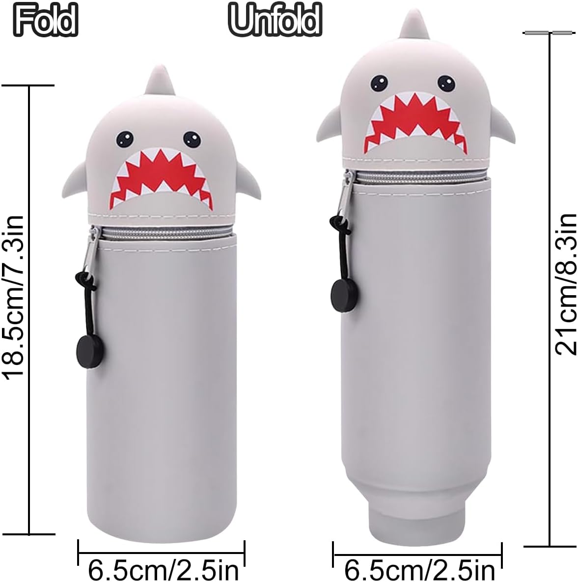 Lot de 12 Stylos Gel Effaçables + Trousse Kawaii Requin – Image 6