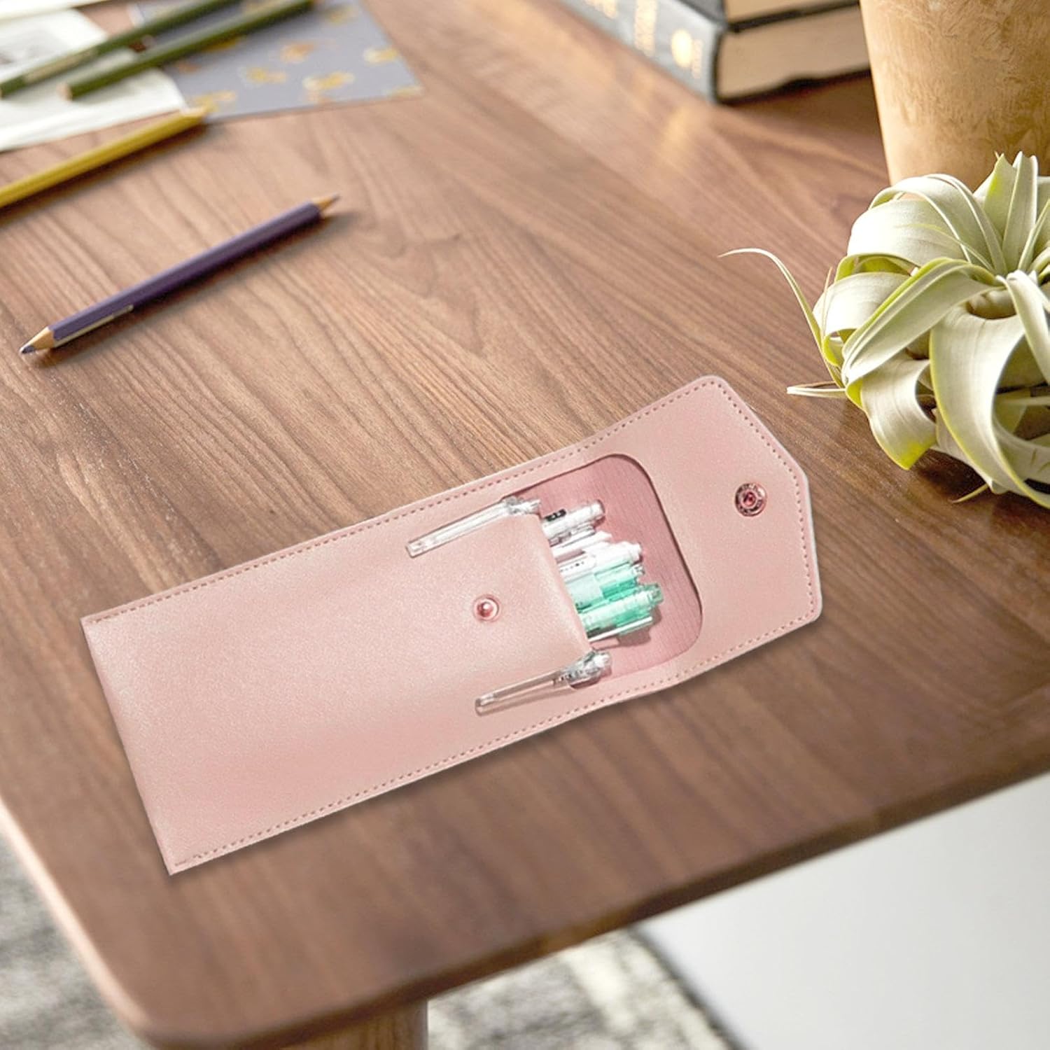 Trousse à Stylos Grande Capacité - Rose Multifonction – Image 9