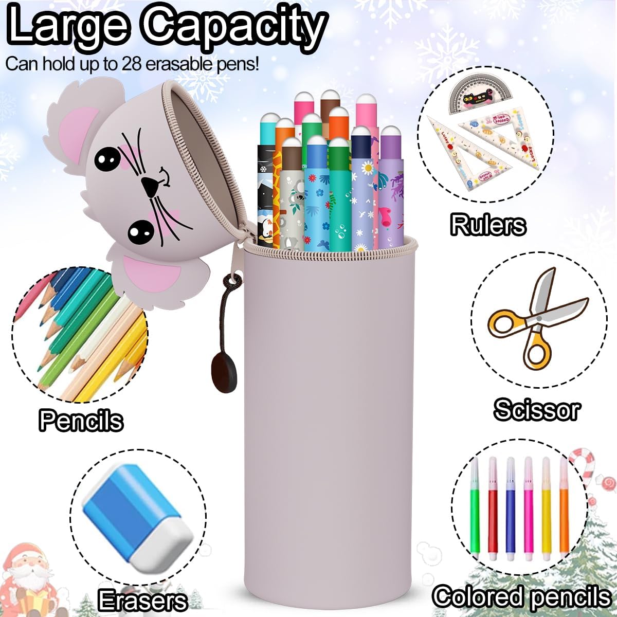 Lot Kawaii : Trousse Souple + 12 Stylos Gel Effaçables – Image 3