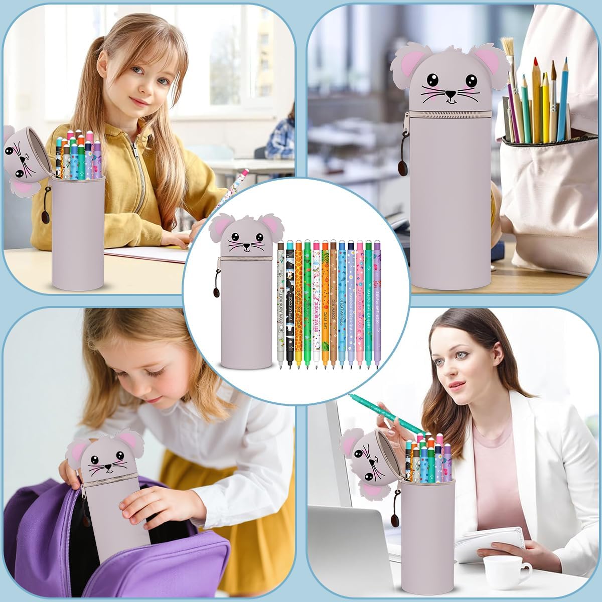 Lot Kawaii : Trousse Souple + 12 Stylos Gel Effaçables – Image 7