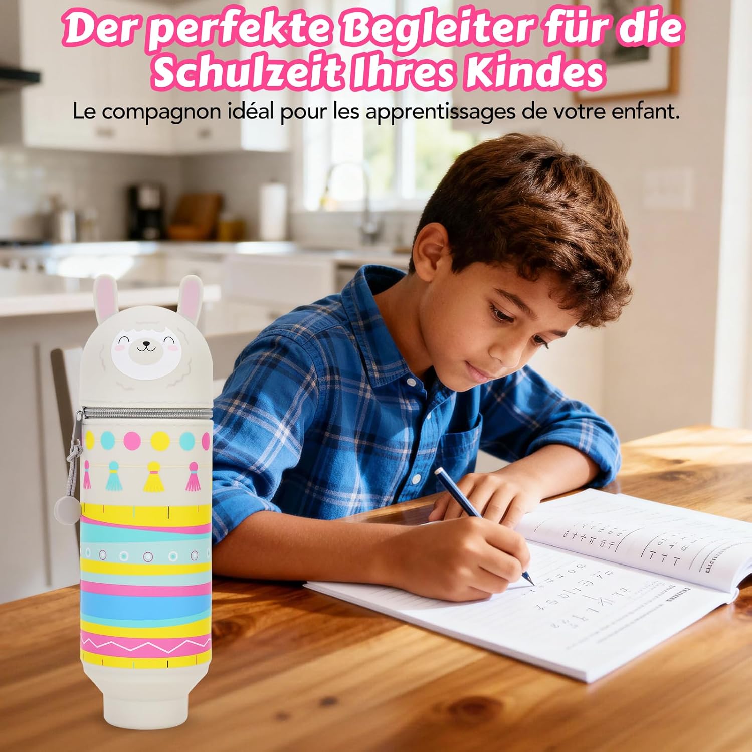 Trousse Kawaii Lama 2-en-1 en Silicone Souple – Image 4
