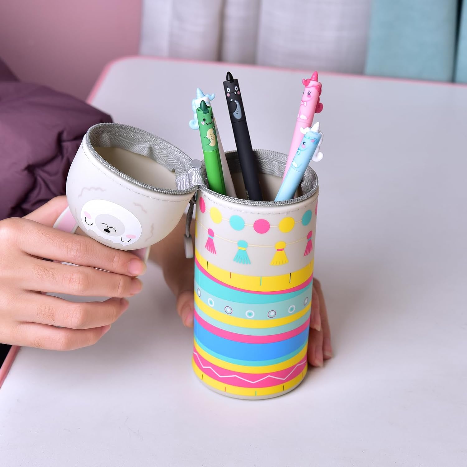 Trousse Kawaii Lama 2-en-1 en Silicone Souple – Image 6