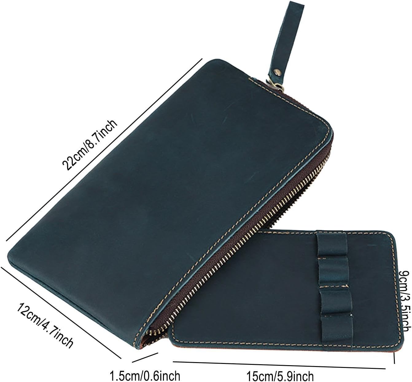 Trousse en Cuir Vintage - Étui Zippé 4 Stylos – Image 4