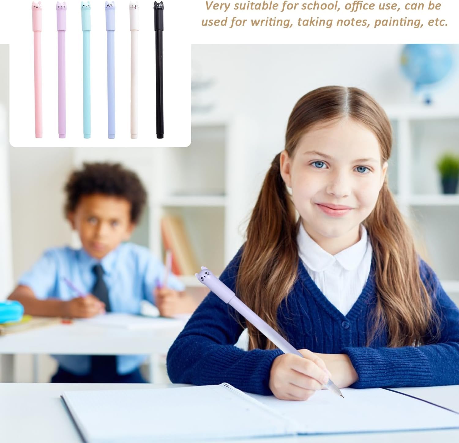Stylos Gel Chats - Lot de 6 Colorés pour Filles – Image 4