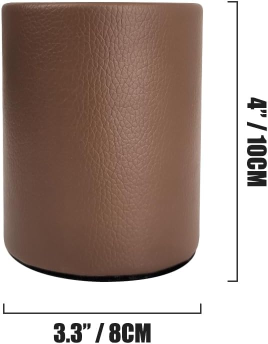 Pot à crayons Porte stylos en cuir marron élégant – Image 2