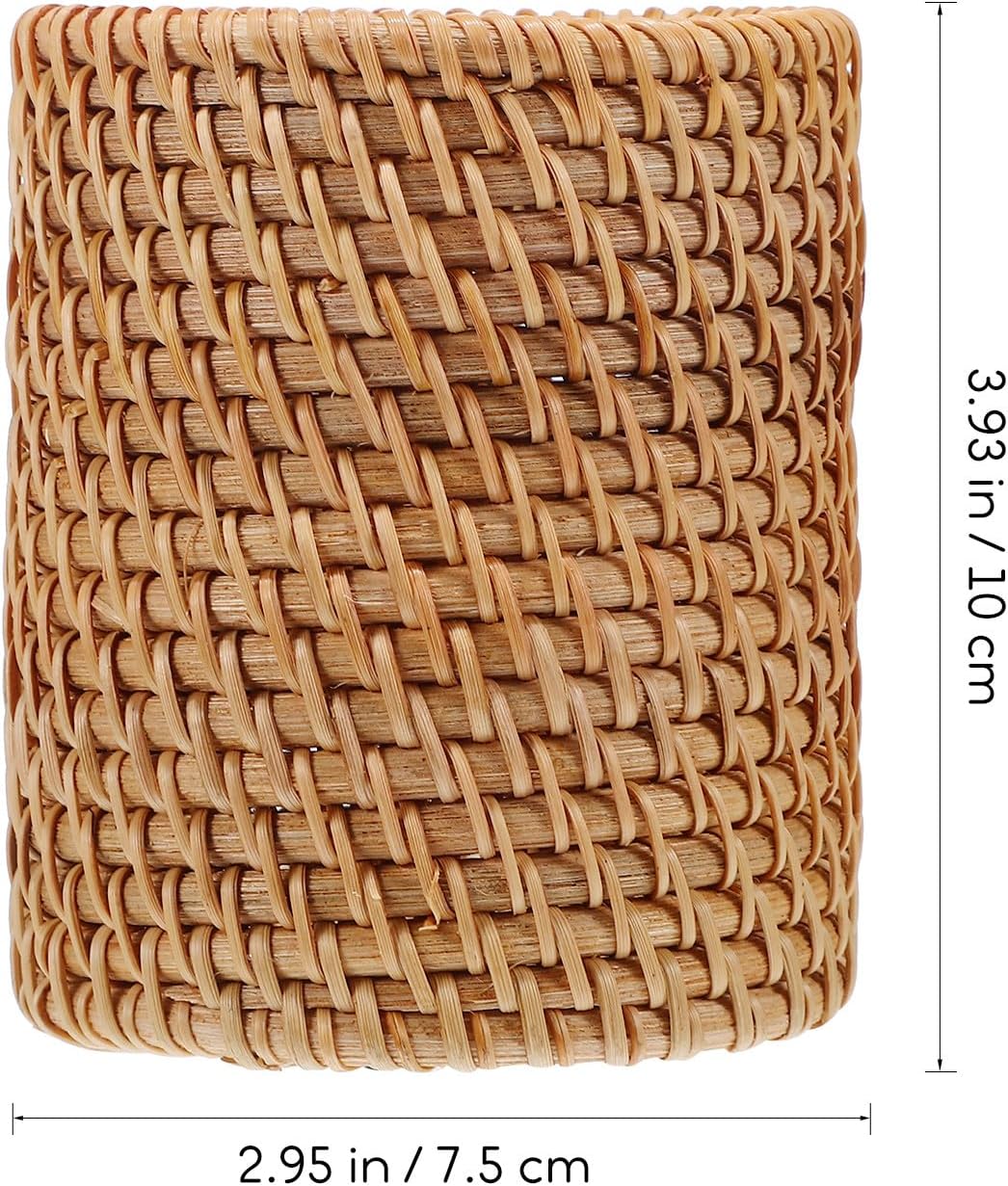 Lot de 2 Pots à Crayons en Osier Naturel – Image 2