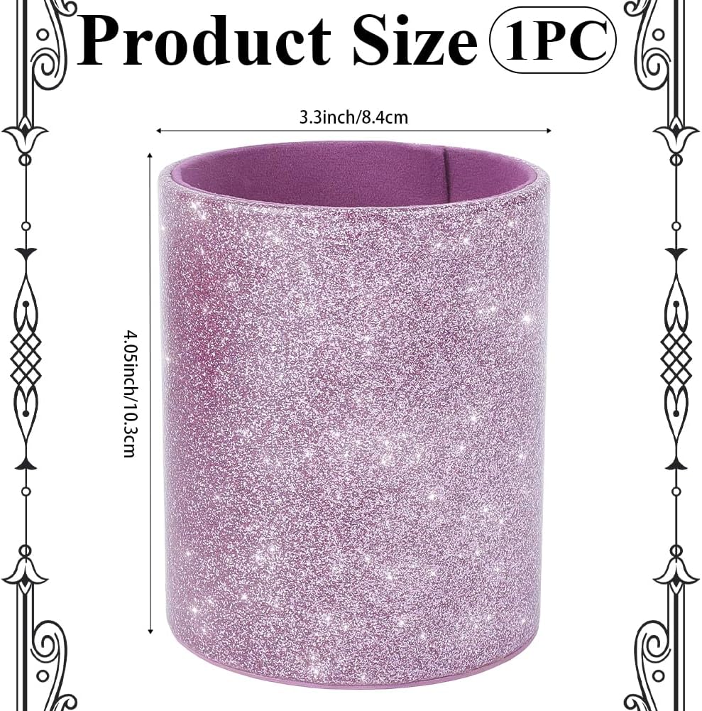 Pot à Crayons en Cuir PU Violet Brillant – Image 2