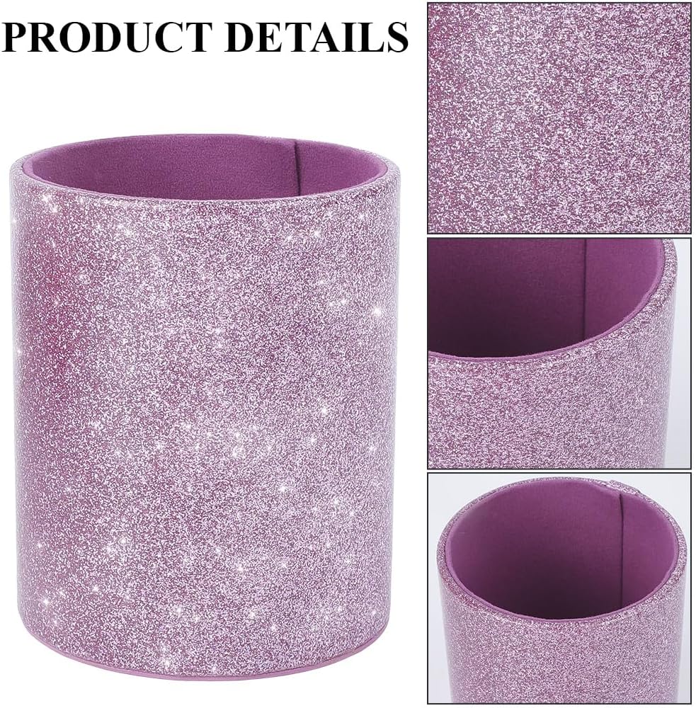 Pot à Crayons en Cuir PU Violet Brillant – Image 5