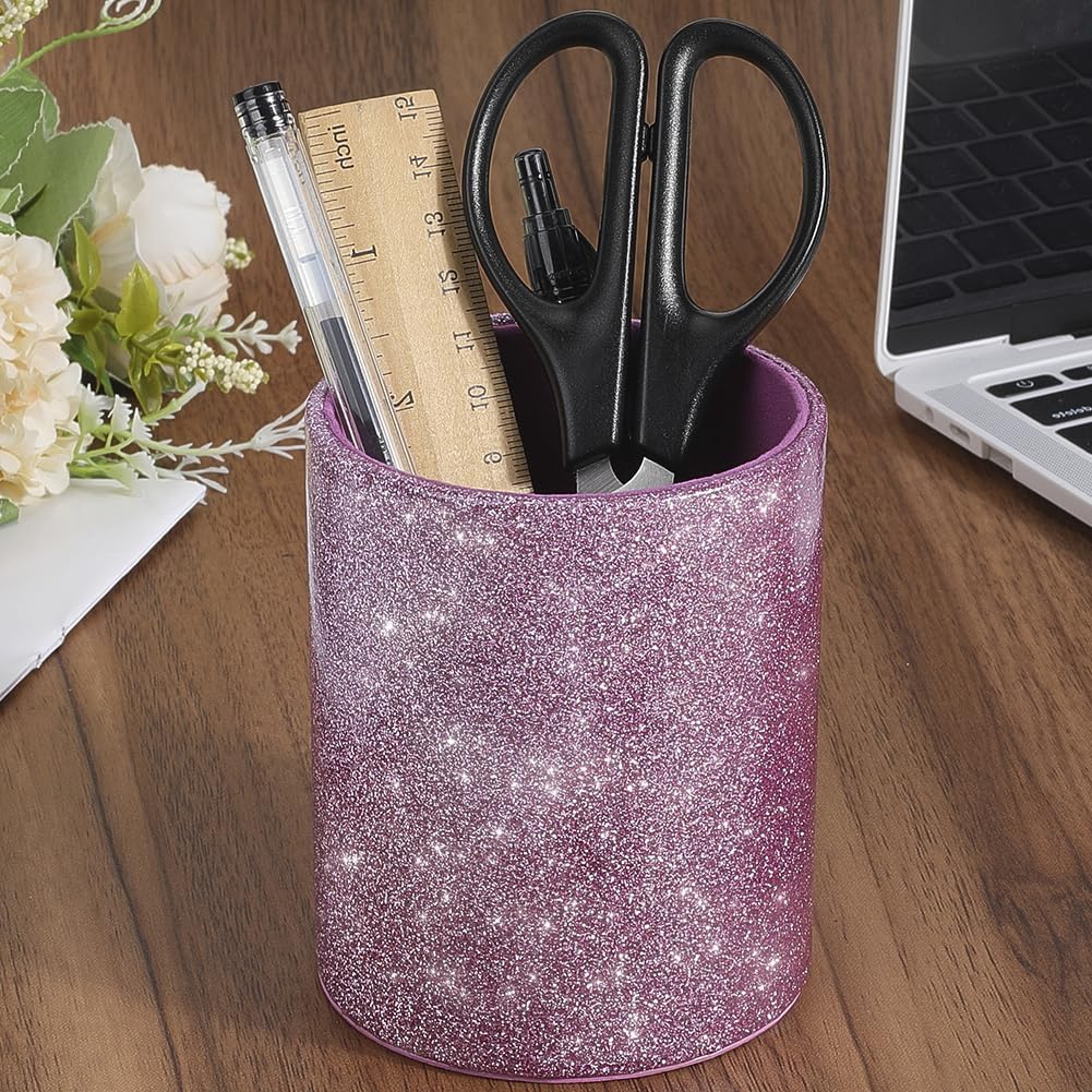 Pot à Crayons en Cuir PU Violet Brillant – Image 7