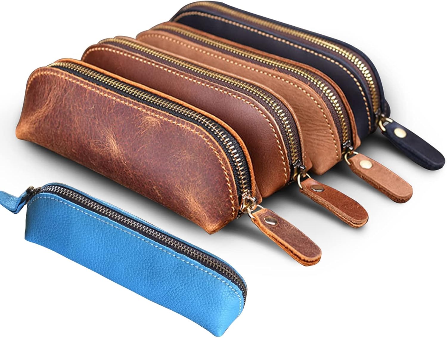 Trousse à Stylos Vintage en Cuir - Mini Pochette Pratique – Image 2