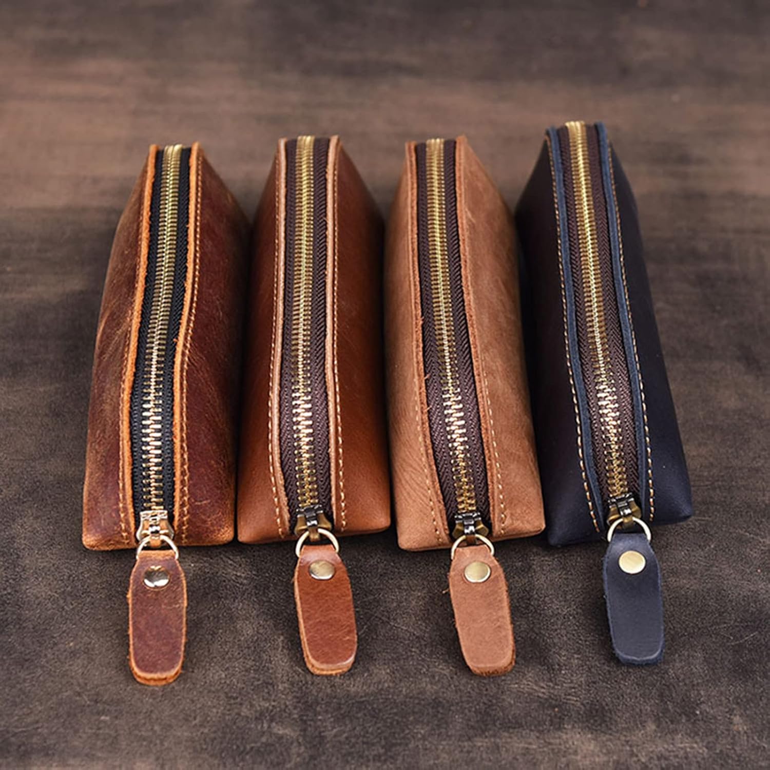 Trousse à Stylos Vintage en Cuir - Mini Pochette Pratique – Image 3