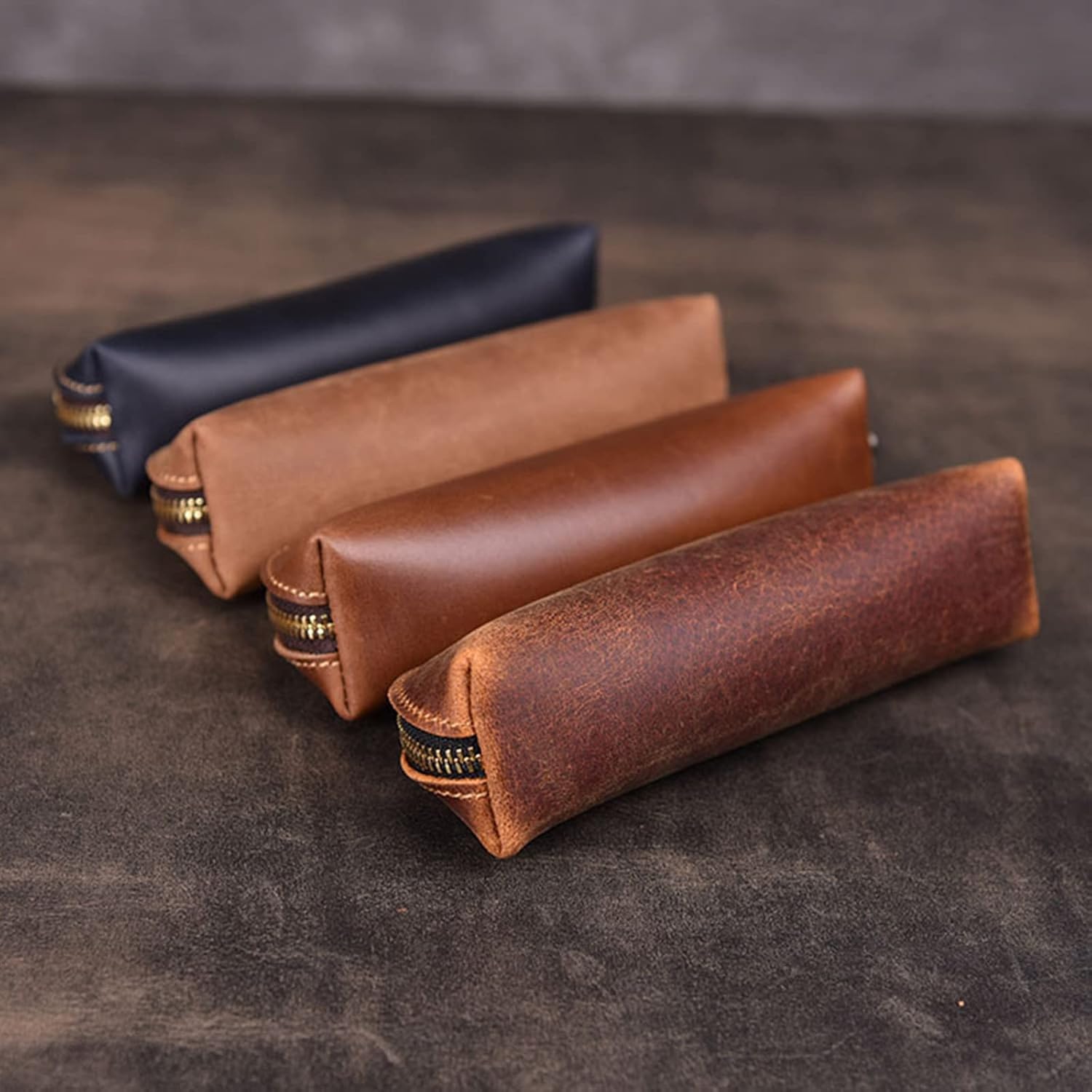 Trousse à Stylos Vintage en Cuir - Mini Pochette Pratique – Image 4