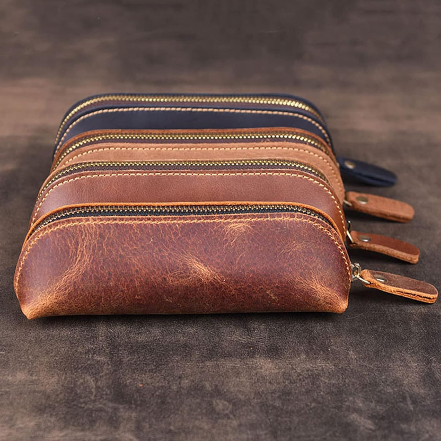 Trousse à Stylos Vintage en Cuir - Mini Pochette Pratique – Image 5