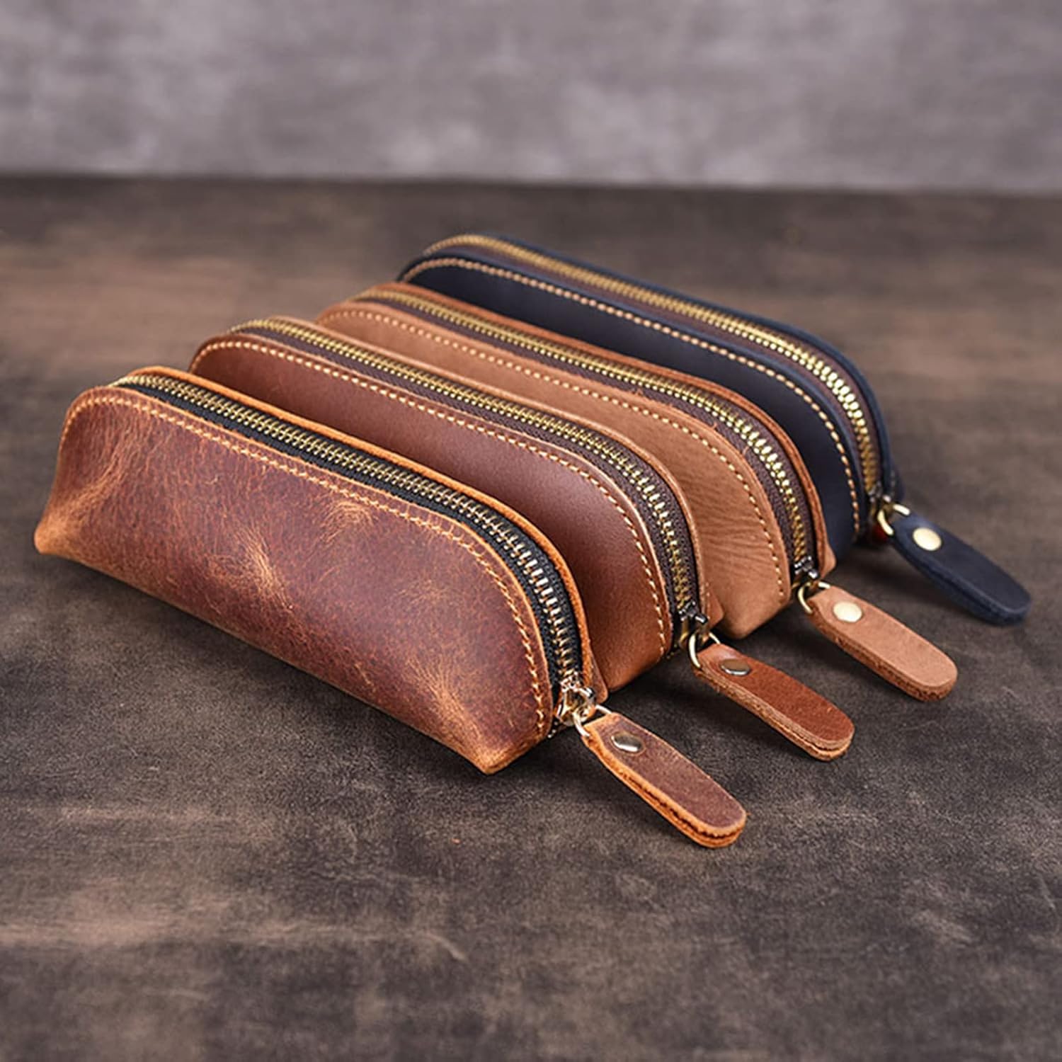 Trousse à Stylos Vintage en Cuir - Mini Pochette Pratique – Image 7