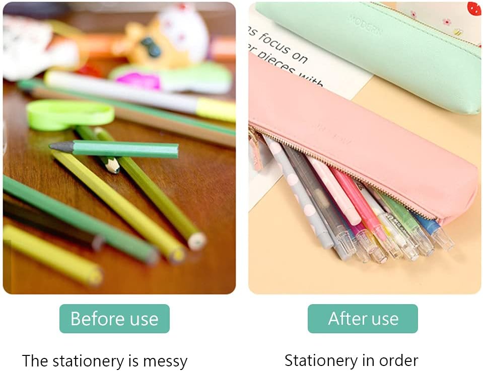 Trousse en PU Imperméable pour Stylos Colorée – Image 4