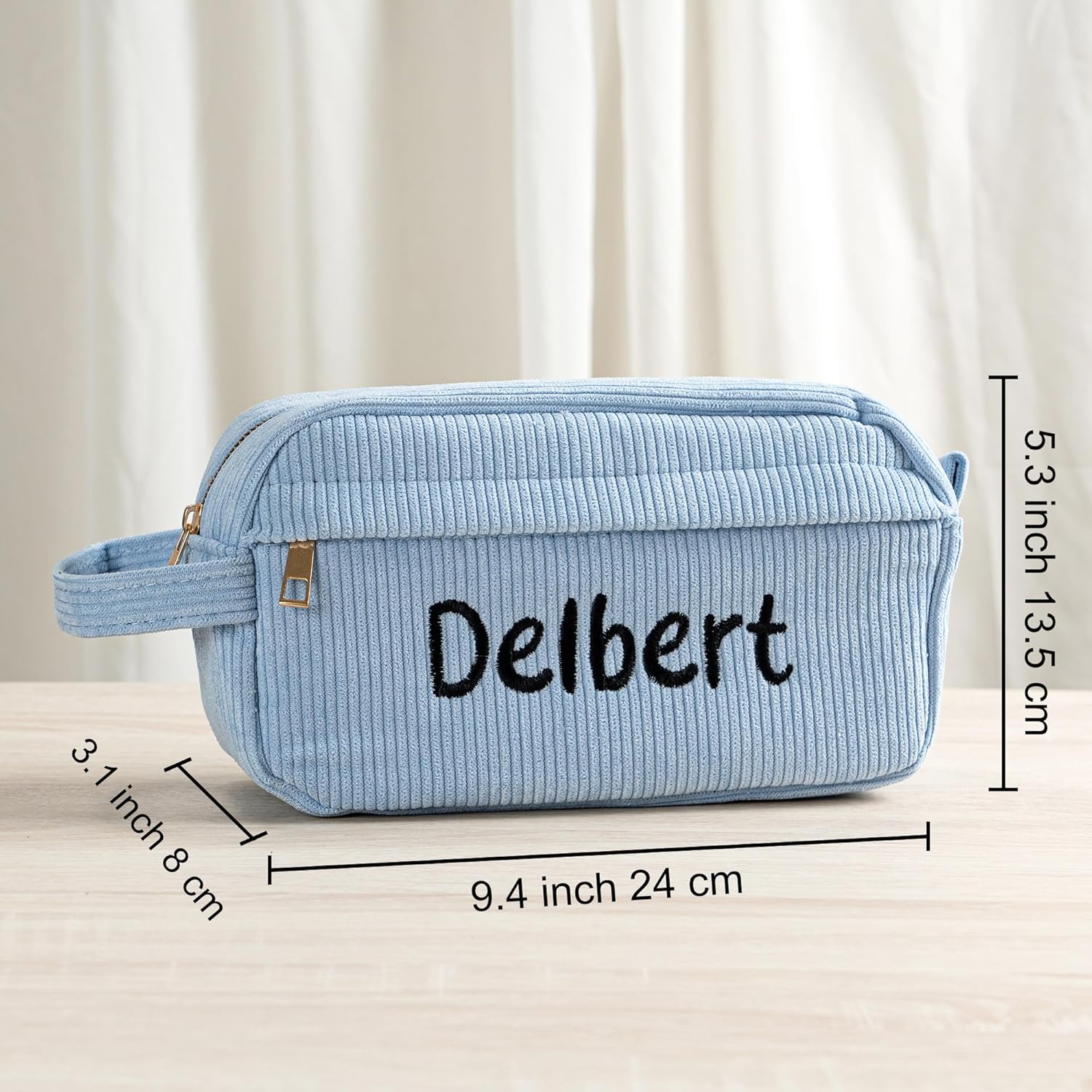 Trousse à Stylos Brodée Personnalisable en Velours – Image 6