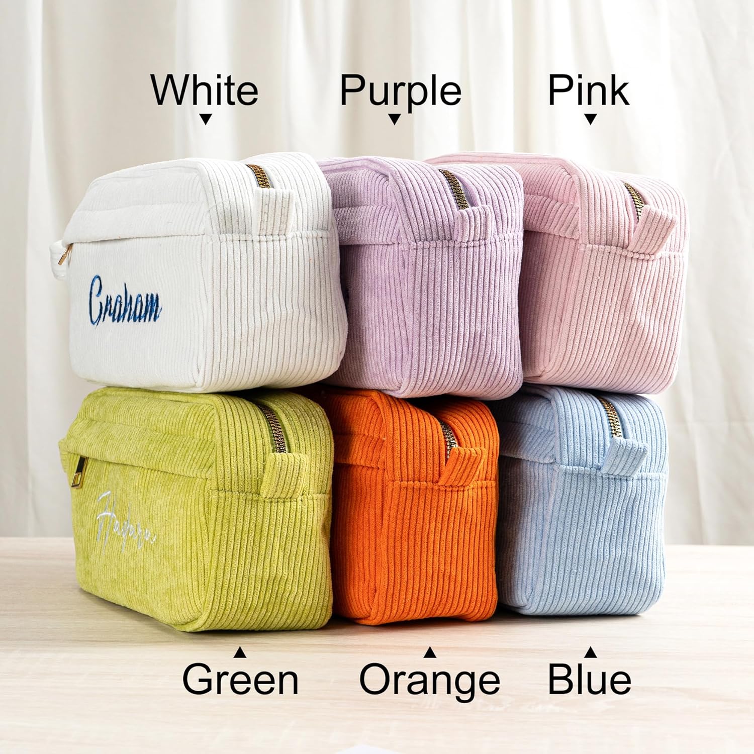 Trousse à Stylos Brodée Personnalisable en Velours – Image 7