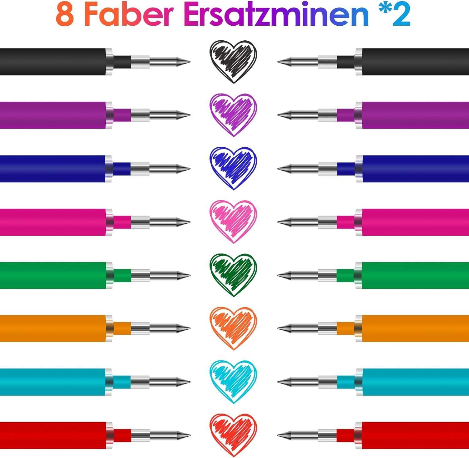 Stylos Effaçables Multicolores 0,7 mm - Lot de 16 – Image 2