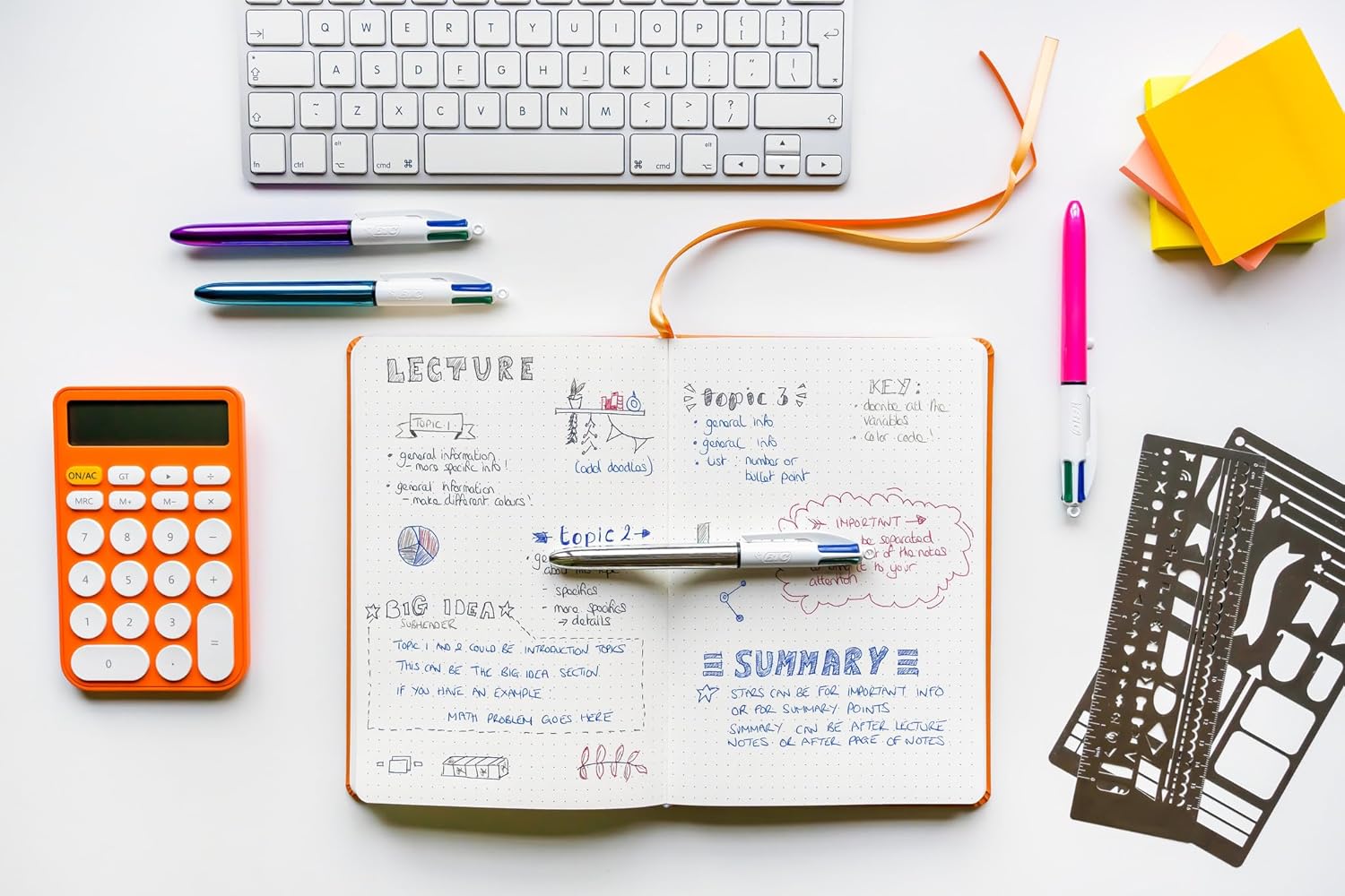 Stylos BIC 4 Couleurs Rétractables Shine (x3) – Image 6