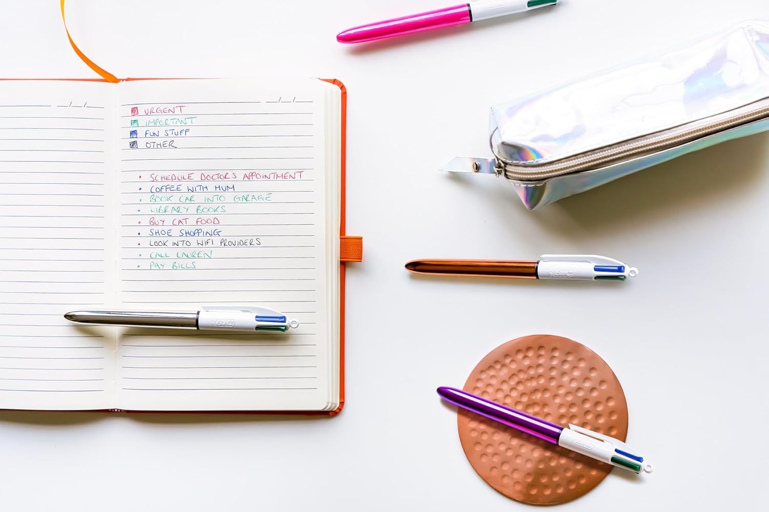 Stylos BIC 4 Couleurs Rétractables Shine (x3) – Image 7