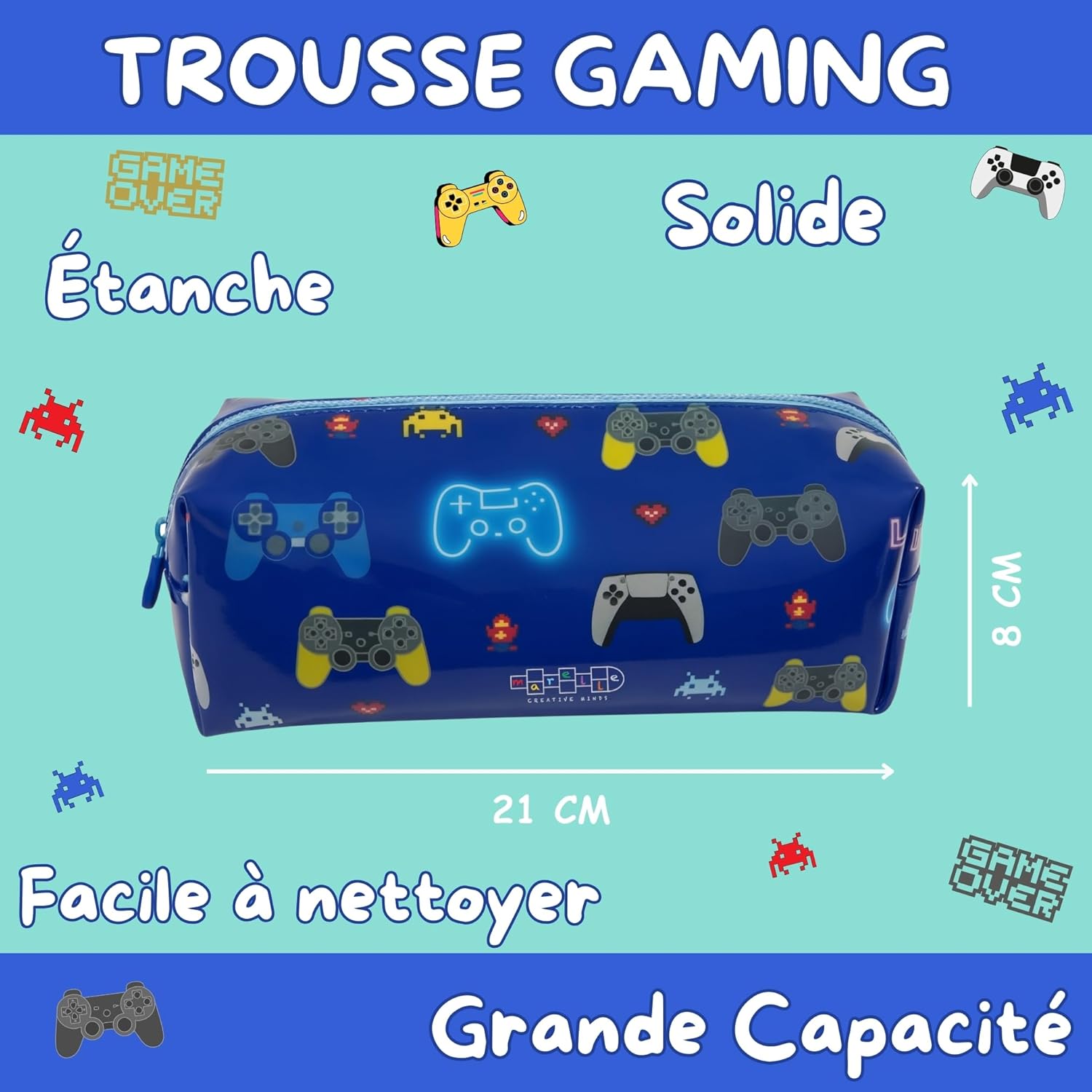 Trousse Scolaire Étanche - Grande Capacité (Jeux Vidéo) – Image 2