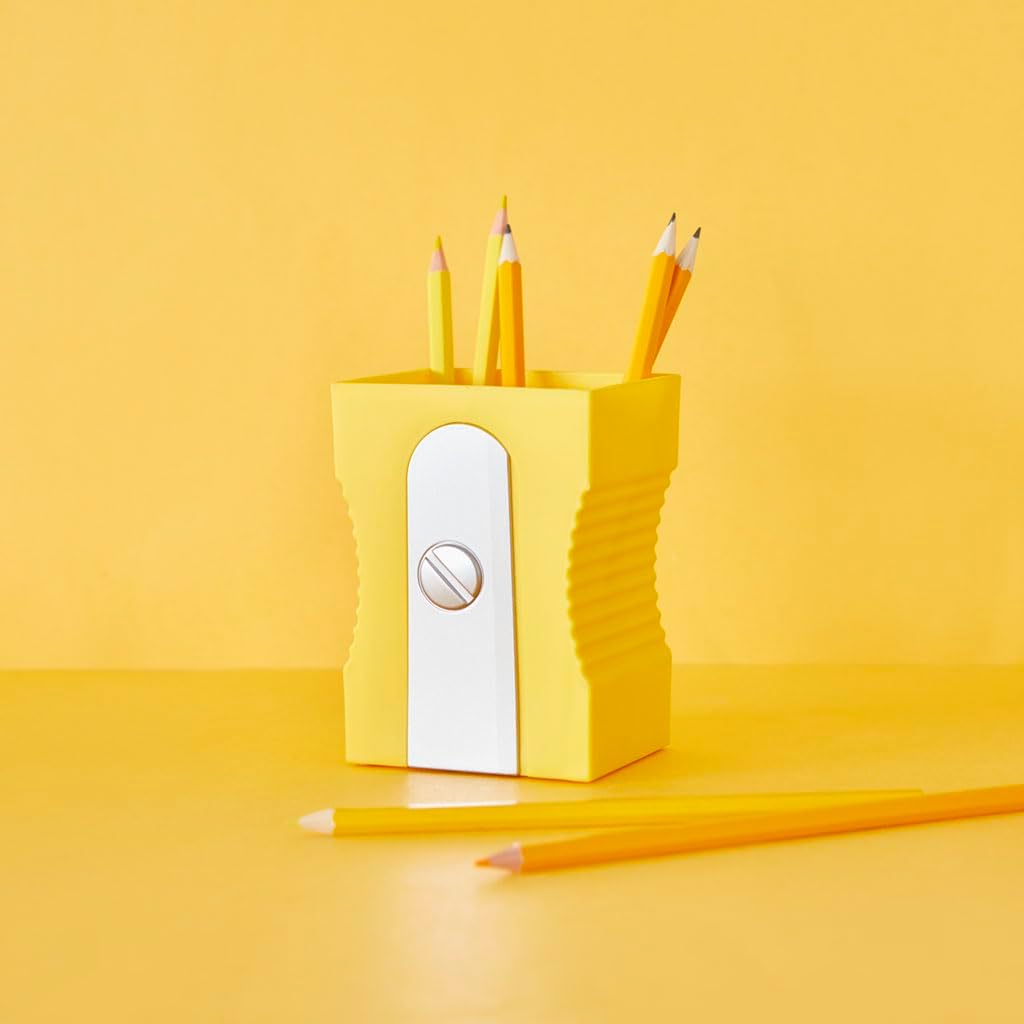 Pot à Crayons Sharpener Jaune - Bureau Fun et Rangé – Image 3