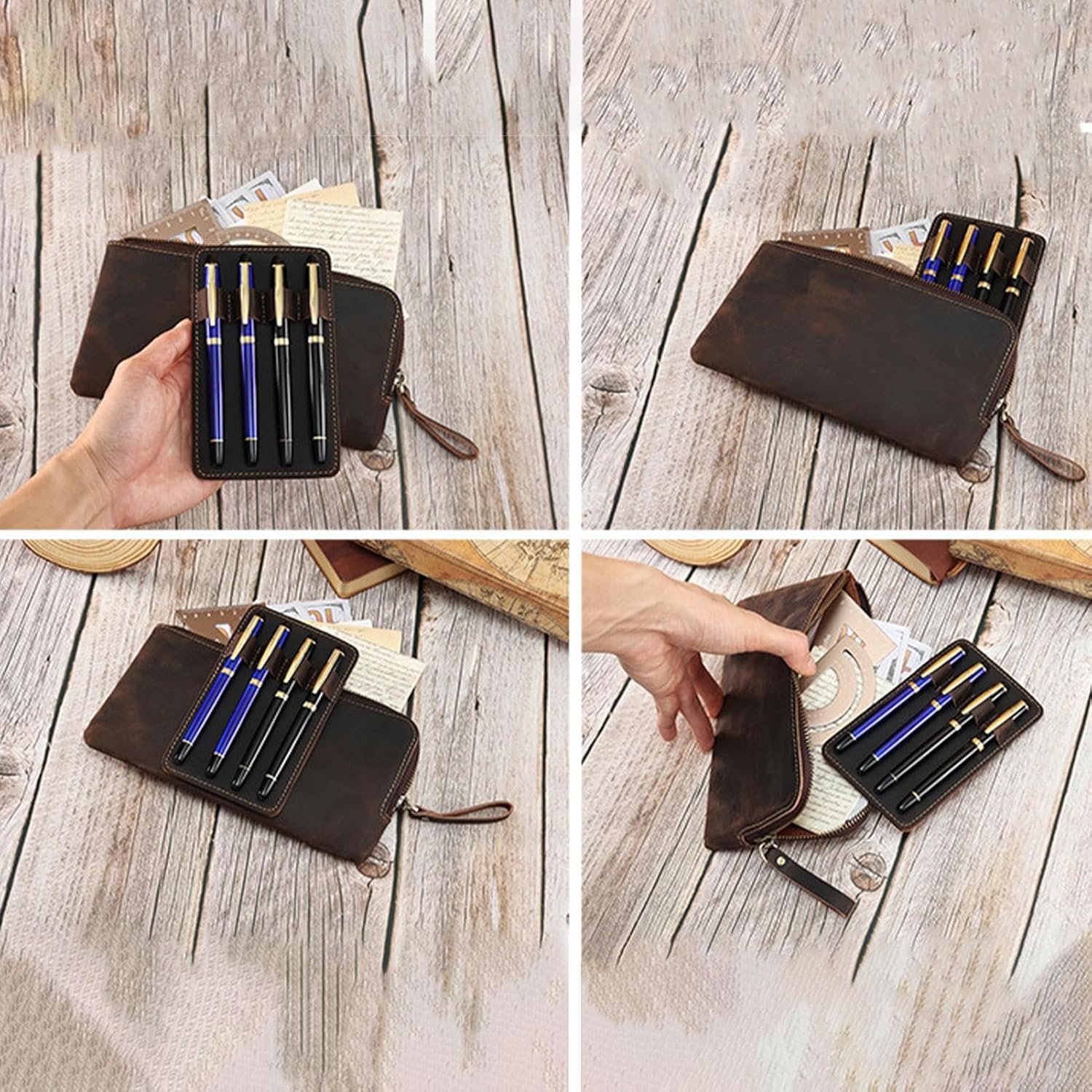 Étui en Cuir PU pour Stylo-Plume Café – Image 5