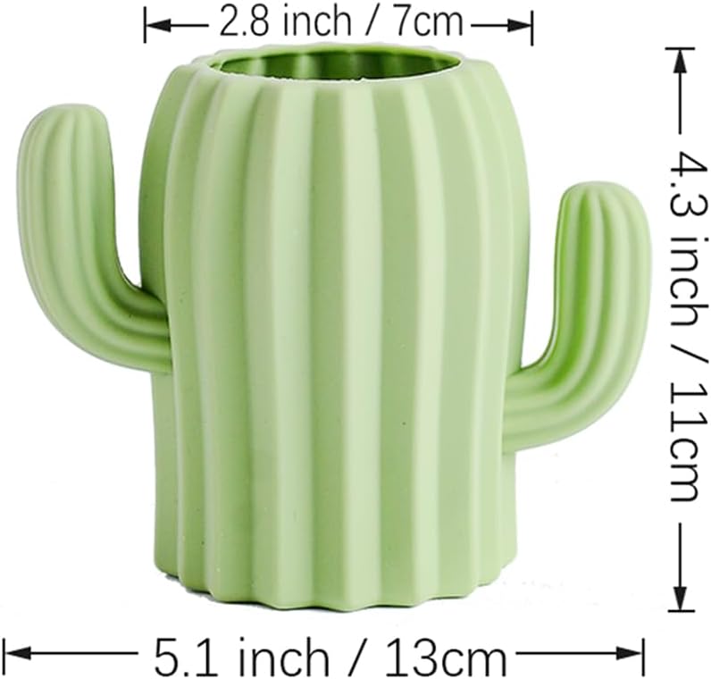 Pot à Crayons Cactus en Silicone Vert – Image 2