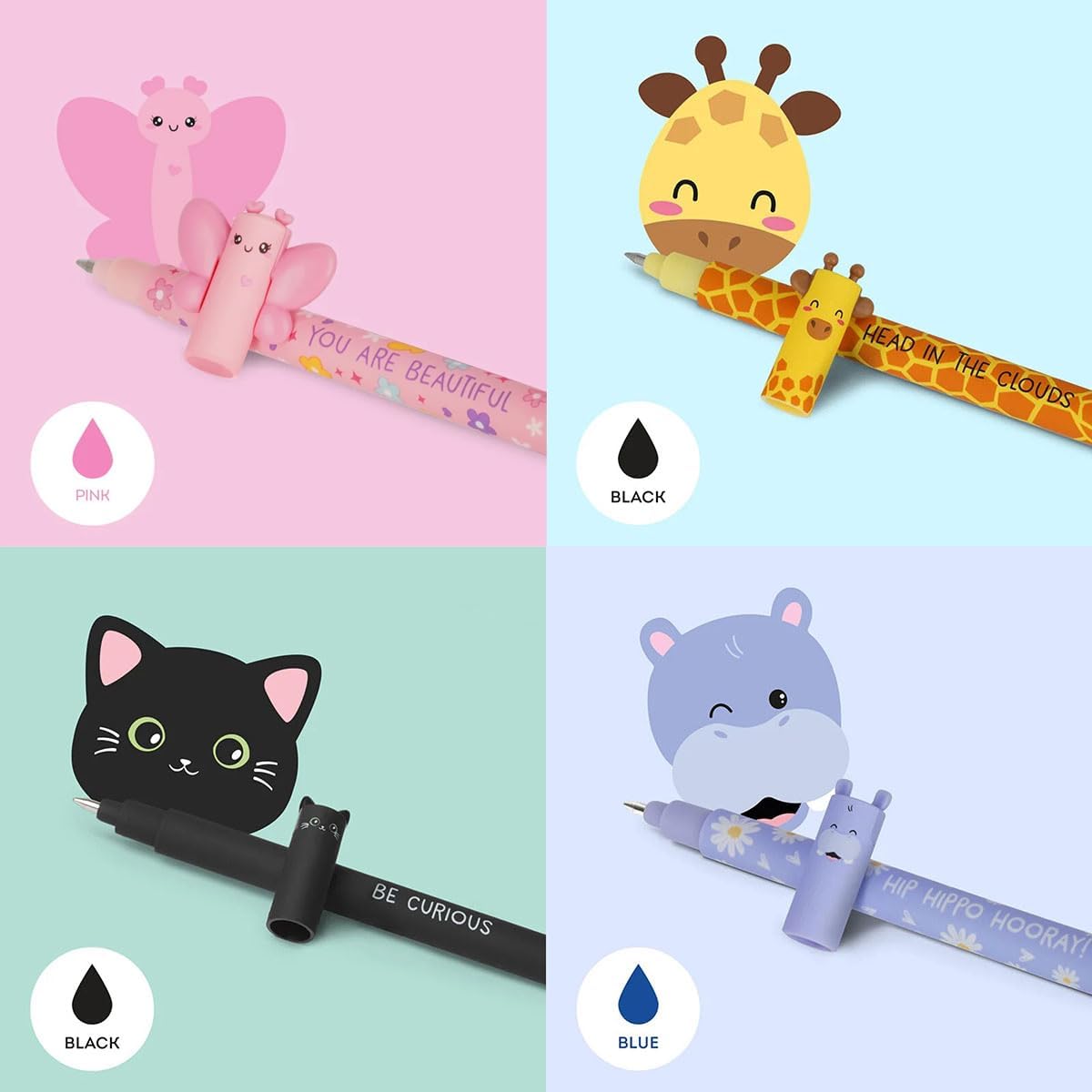 Stylos gel effaçables Legami animaux colorés (x13) – Image 3