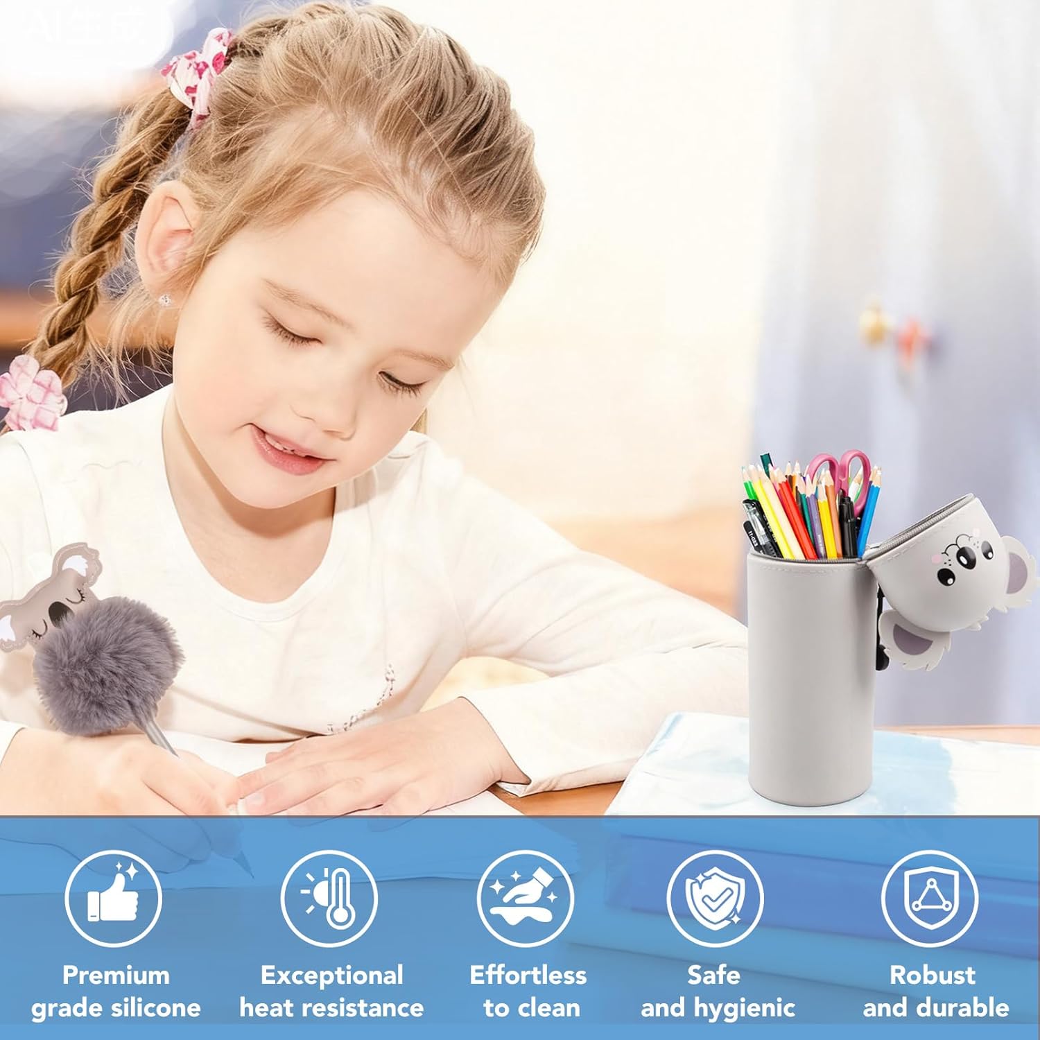 Trousse Kawaii Koala 2 en 1 - Silicone Doux – Image 6