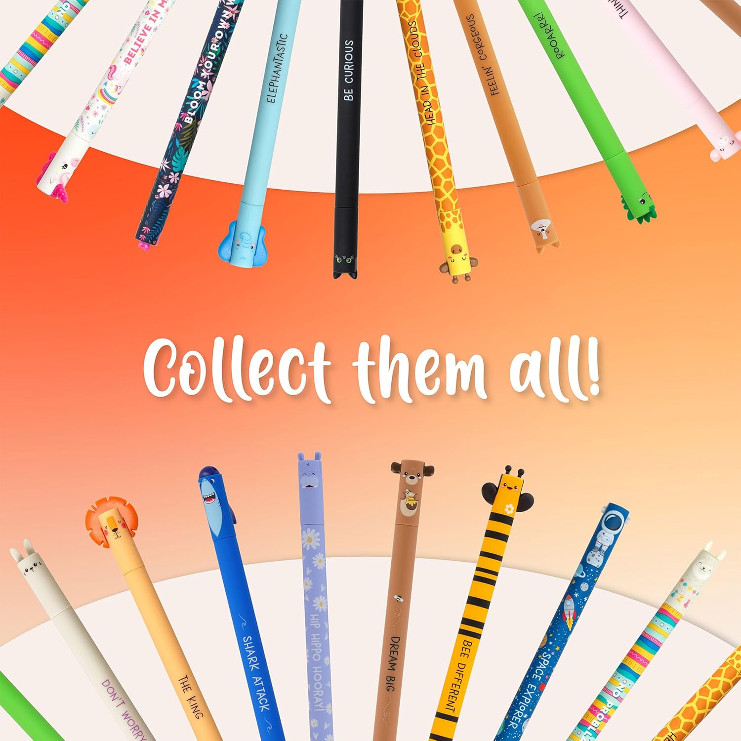 Lot de 2 Stylo Gel Effaçable Hippopotame Legami Milano – Image 3