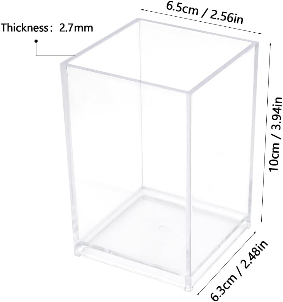 Set de Pots à Crayon Transparent avec Autocollants – Image 2