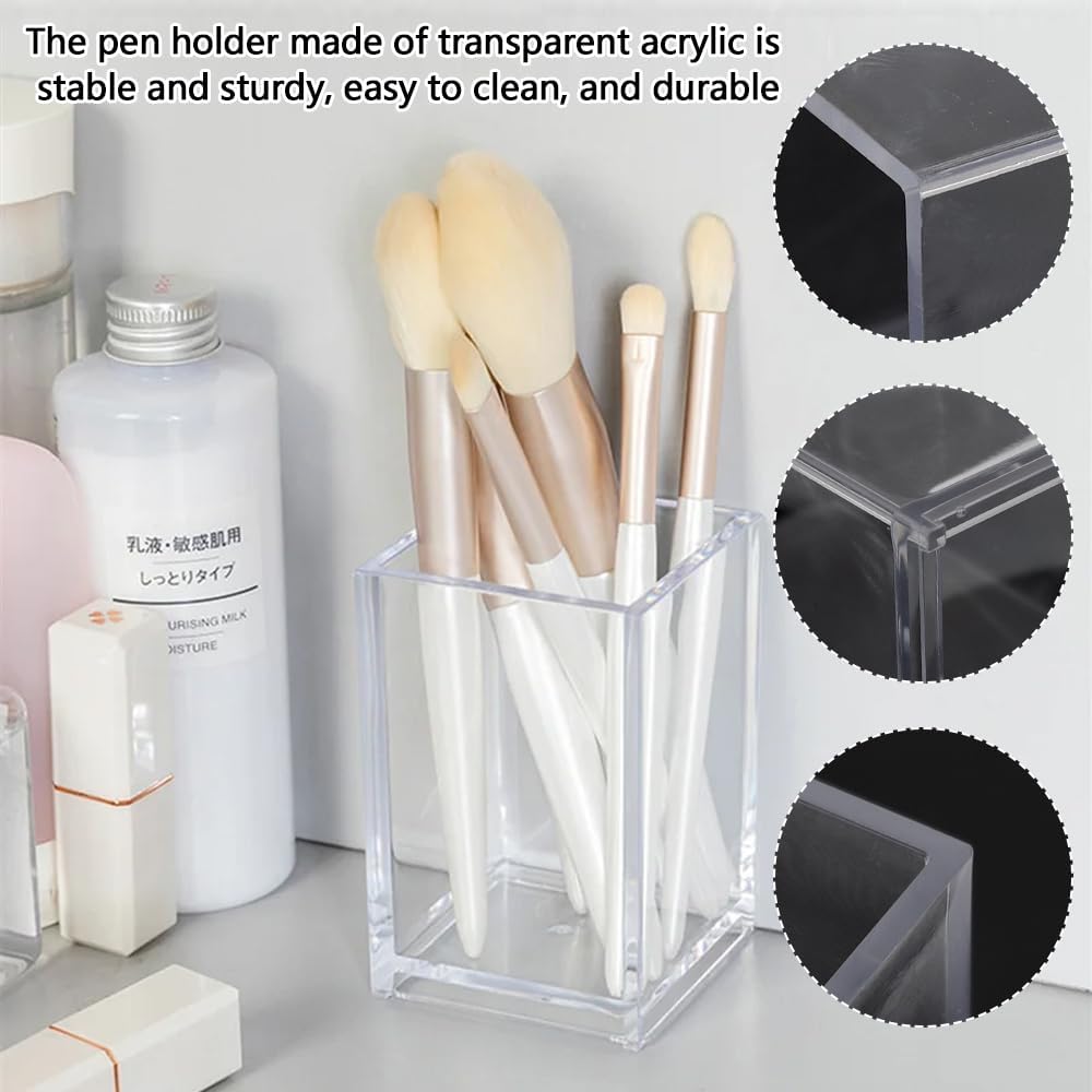 Set de Pots à Crayon Transparent avec Autocollants – Image 3