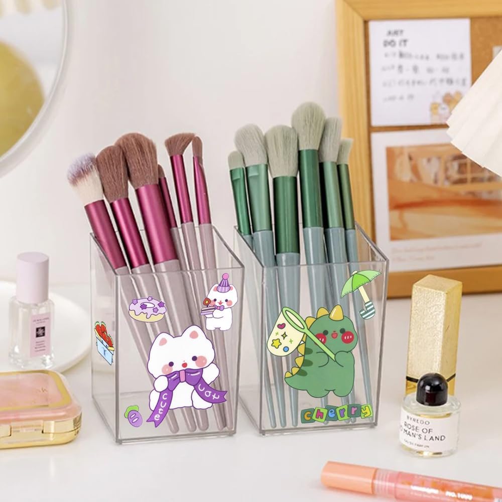 Set de Pots à Crayon Transparent avec Autocollants – Image 5