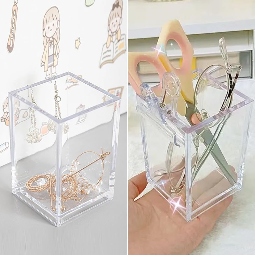 Set de Pots à Crayon Transparent avec Autocollants – Image 6