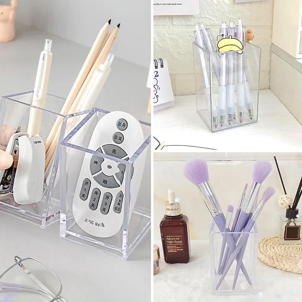 Set de Pots à Crayon Transparent avec Autocollants – Image 7