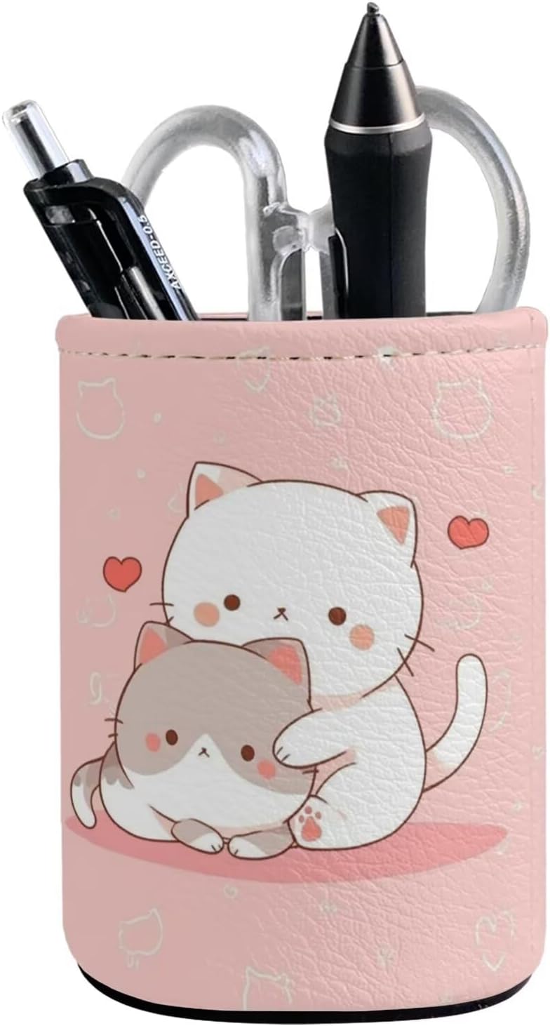 Pot à Crayons Kawaii Chat pour Bureau – Image 2