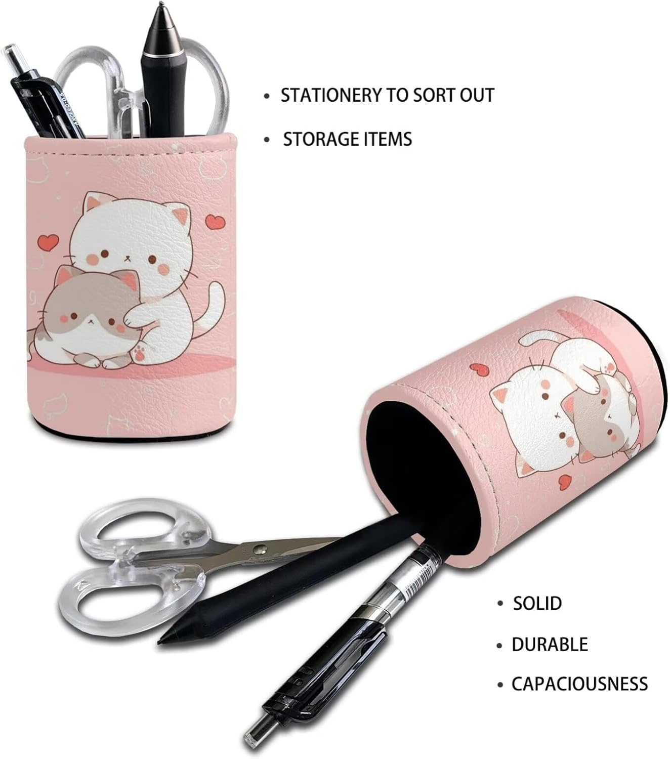 Pot à Crayons Kawaii Chat pour Bureau – Image 4