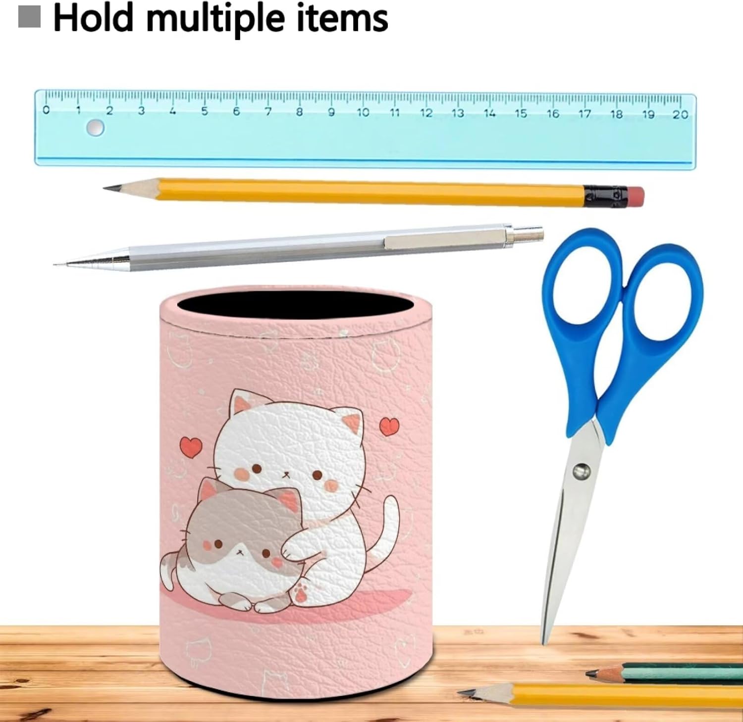 Pot à Crayons Kawaii Chat pour Bureau – Image 5