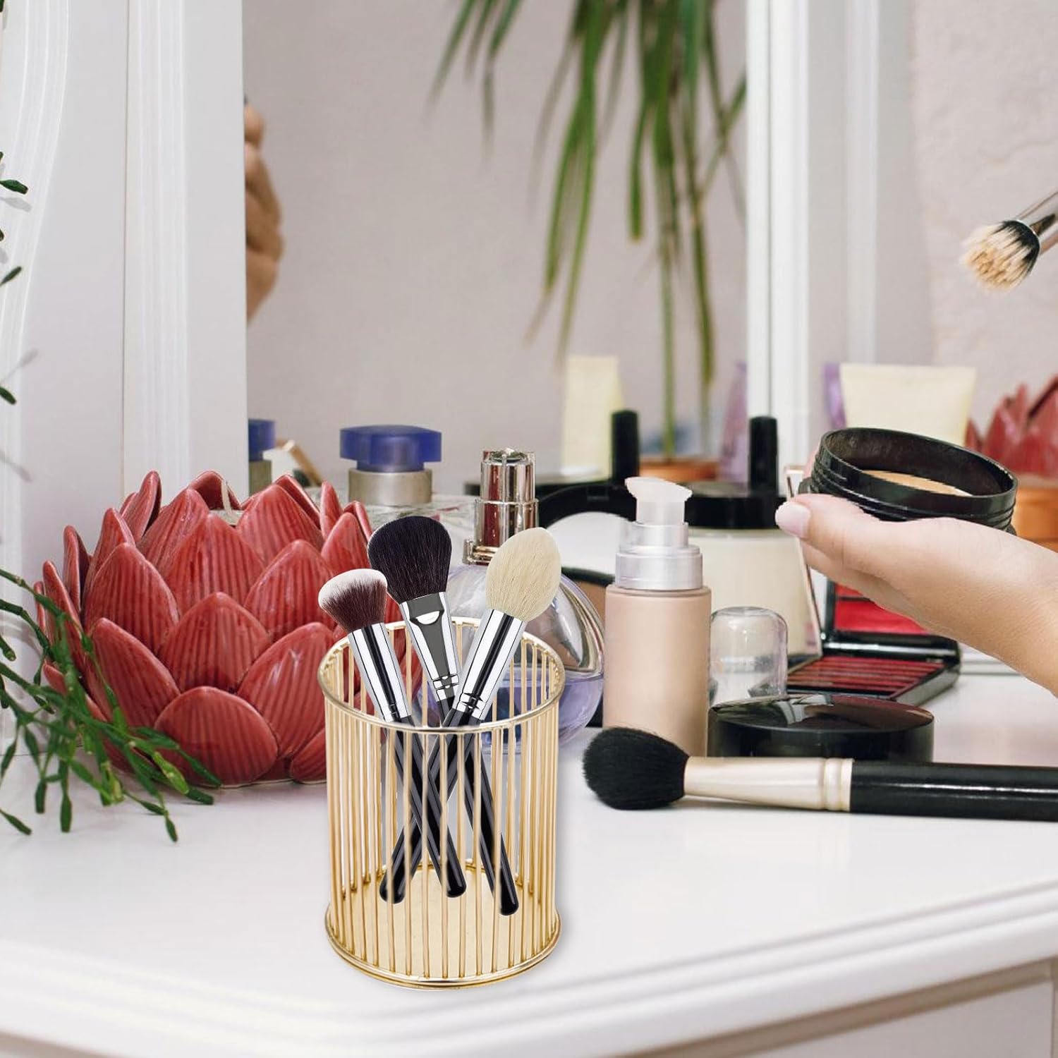 Lot de 2 Pot à Crayons Métal Doré – Image 4