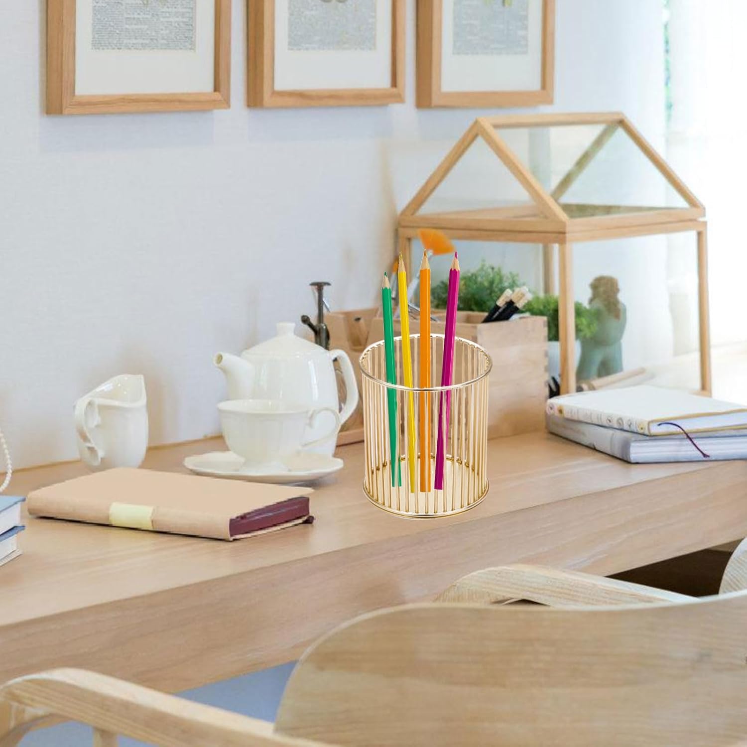 Lot de 2 Pot à Crayons Métal Doré – Image 5