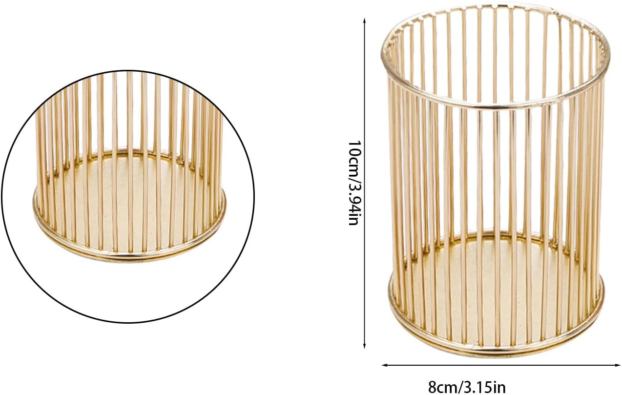 Lot de 2 Pot à Crayons Métal Doré – Image 7