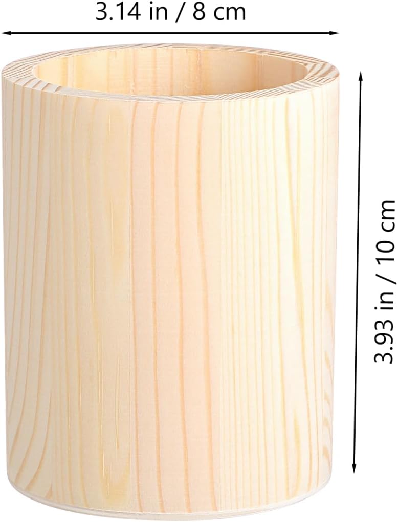 Lot de 6 Pots à Crayons en Bois - Organiseur Bureau – Image 4