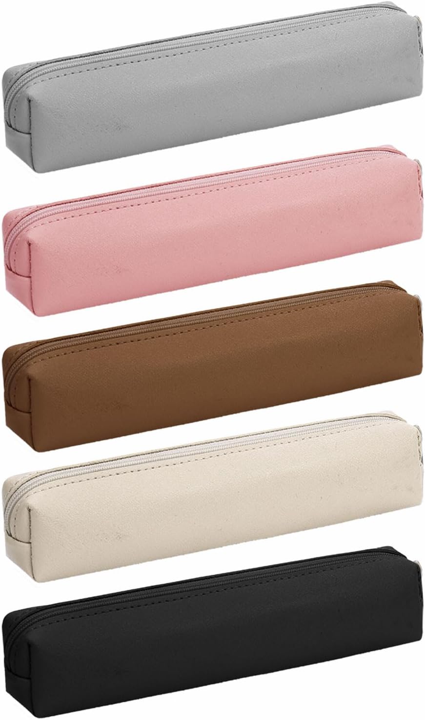 Trousse à crayons en cuir noire zippered – Image 5