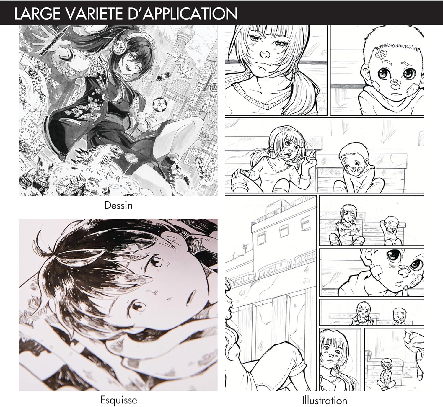 Lot de 4 Stylos Sépia Pigma Manga – Image 4