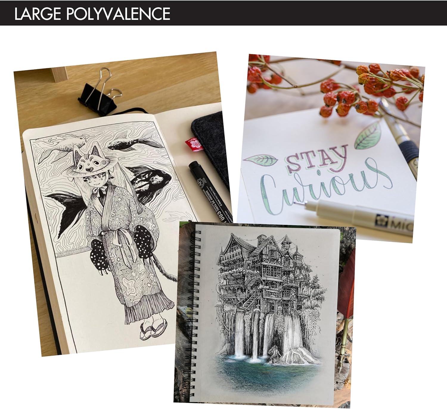 Lot de 4 Stylos Sépia Pigma Manga – Image 5