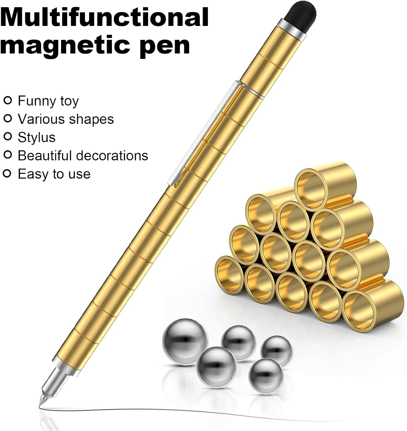 Stylo Magnétique en Or - Cadeau Drôle et Créatif – Image 3