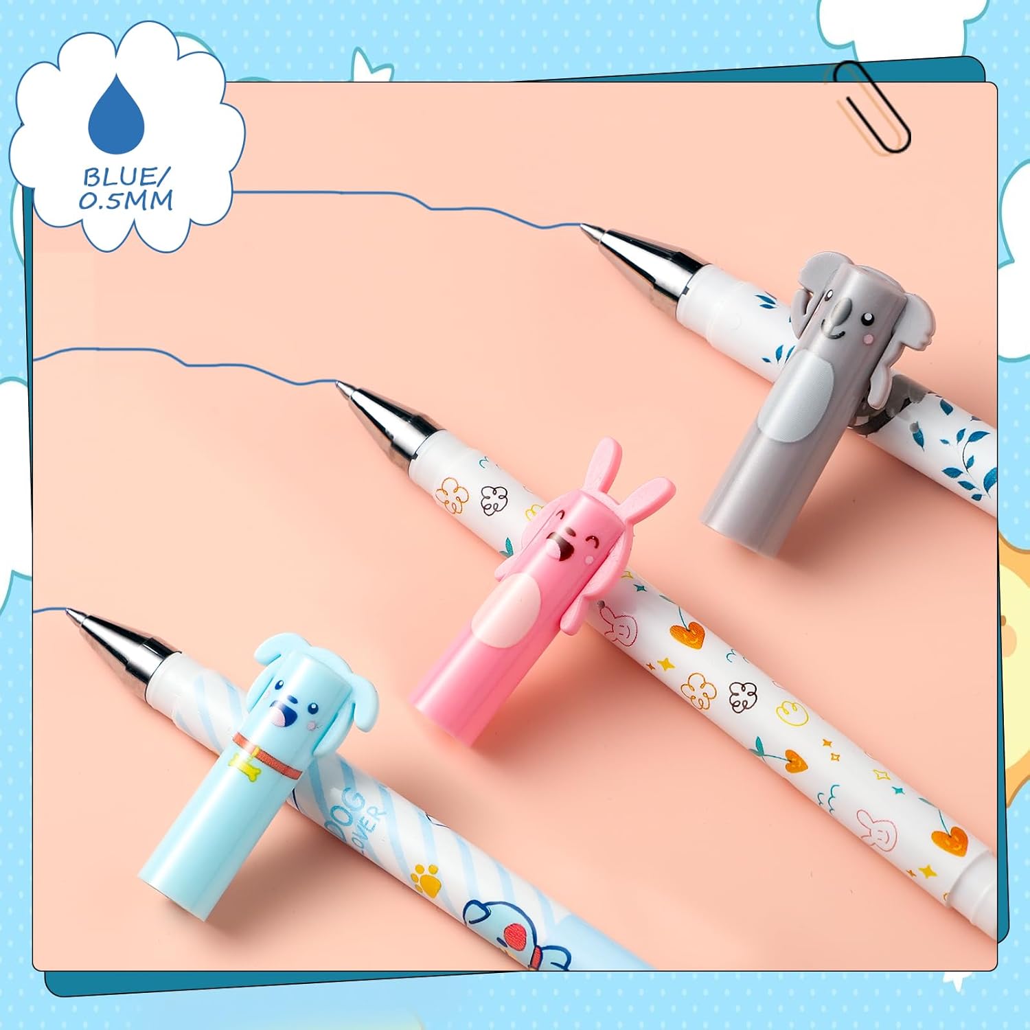 Stylos Effaçables Noir & Bleu Gel 0,5 mm – Image 3