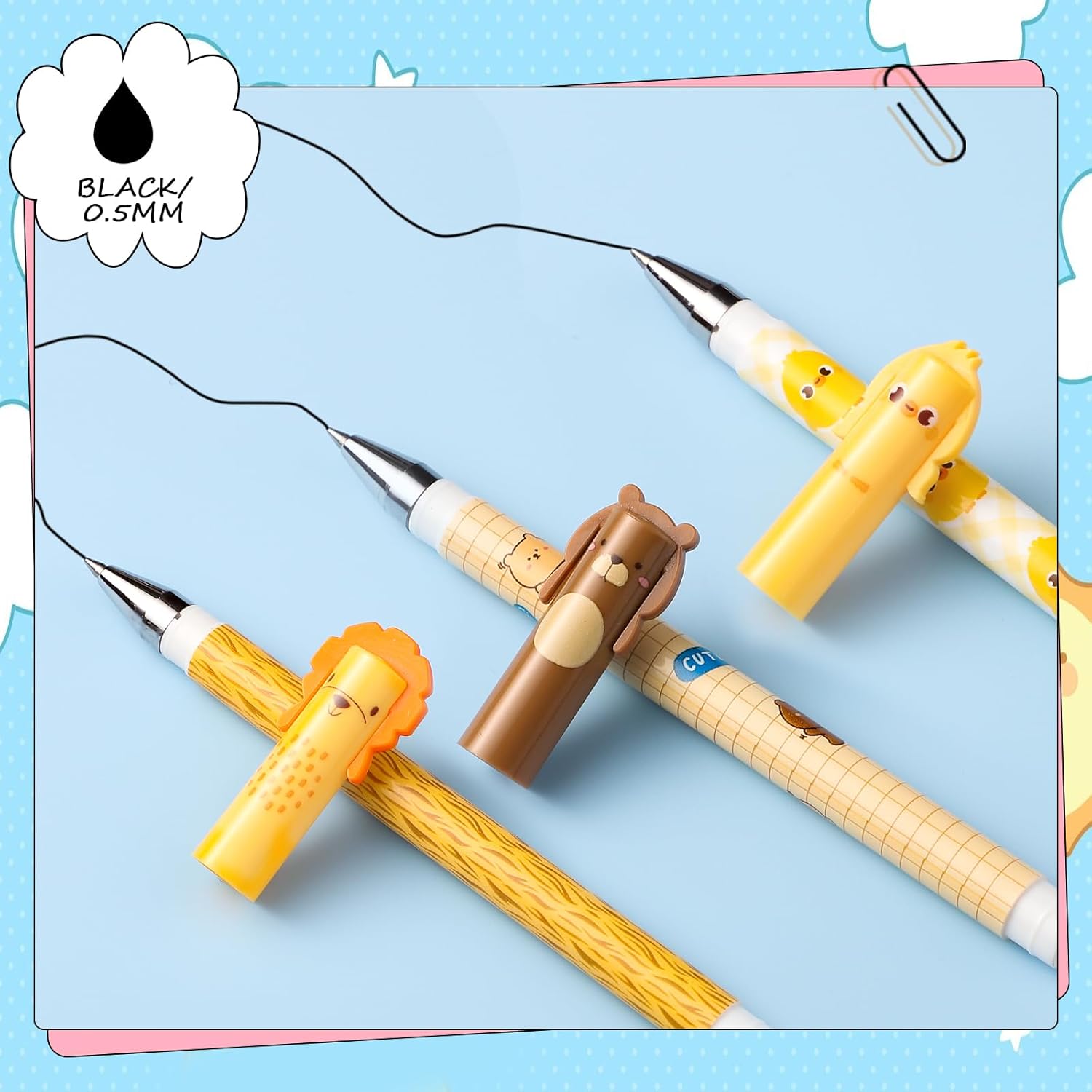 Stylos Effaçables Noir & Bleu Gel 0,5 mm – Image 4