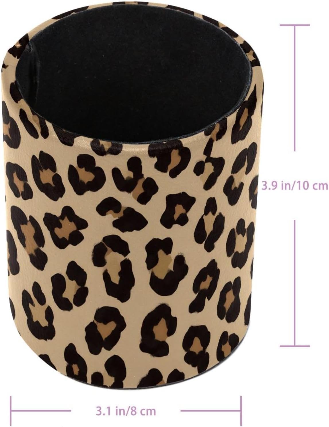 Pot à crayon Léopard en cuir – Image 3